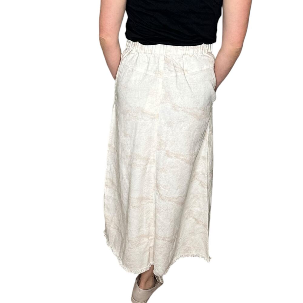 SEA NEW YORK Marble Denim Skirt Cream Tan White Women's Size 4 NWT Zip Front - Picture 4 of 11